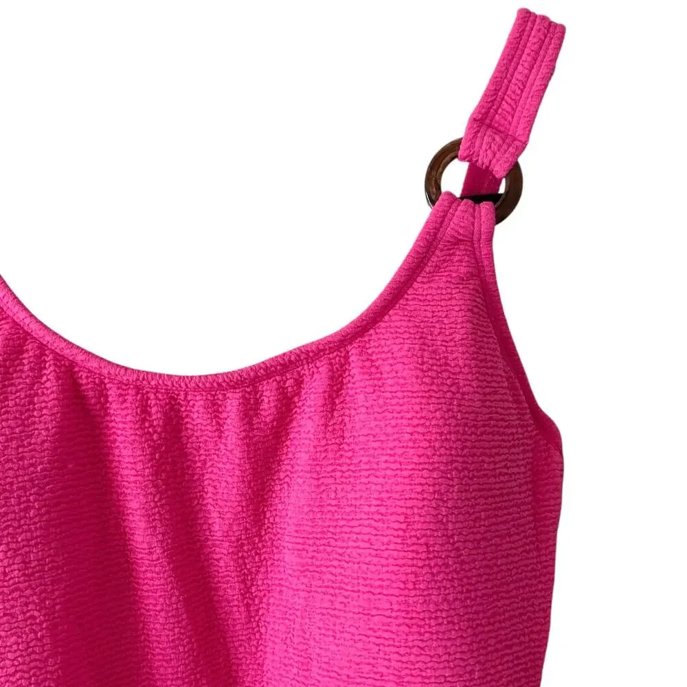SHADE & SHORE NWOT One Piece Swimsuit High Leg Medium Coverage Pink Size XS